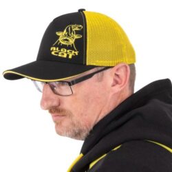 Black Cat Black and Yellow Trucker Cap