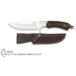 Martinez Albainox Lovački Mahagoni Nož+Kožna Futrola oštrica 12cm, ukupna duljina 24.2cm